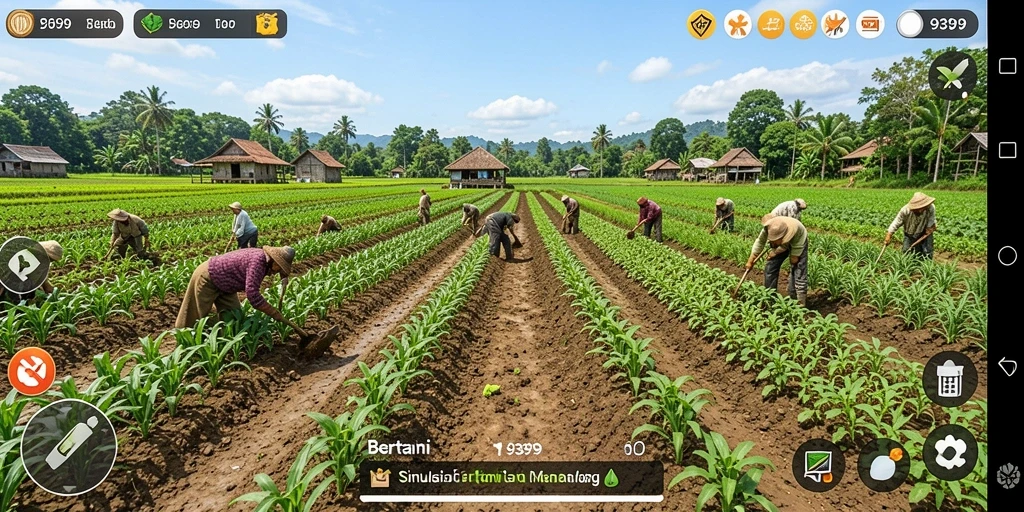 Tampilan antarmuka game bertani yang menarik dan mudah digunakan.