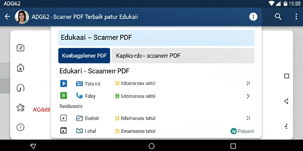 Antarmuka intuitif aplikasi ADG62 untuk Scanner PDF yang efektif.