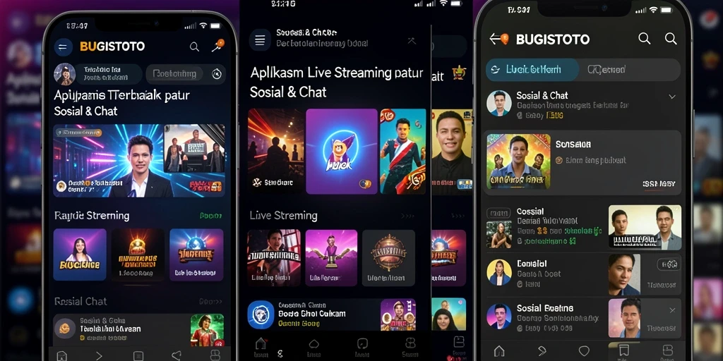 Antarmuka aplikasi BUGISTOTO saat Live Streaming yang menarik dan interaktif.