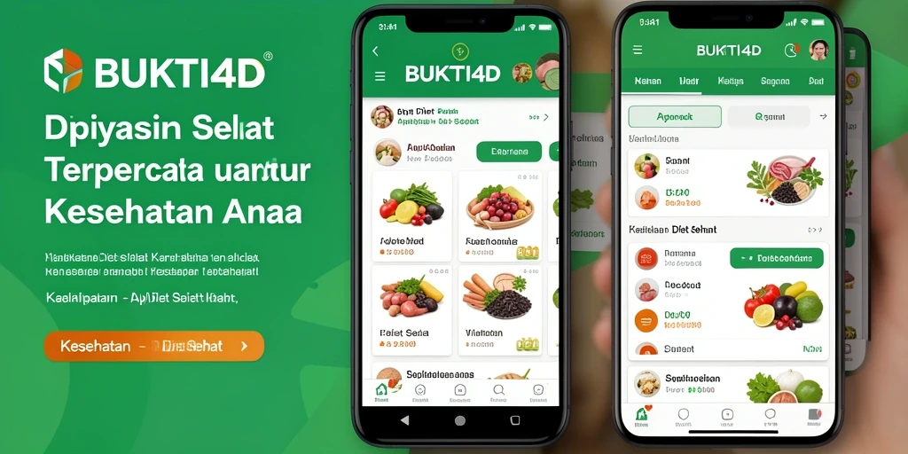 Tampilan antarmuka BUKTI4D yang menarik dan informatif untuk Diet Sehat.