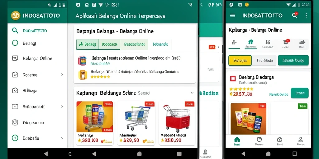 Tampilan antarmuka aplikasi INDOSATTOTO untuk belanja online.