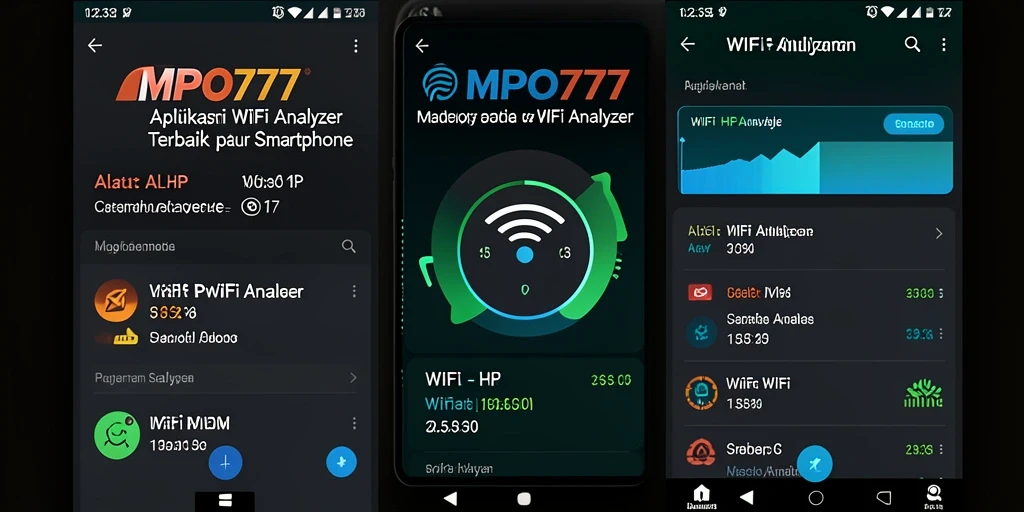 Antarmuka MPO777 yang sederhana dengan grafik analisis WiFi.
