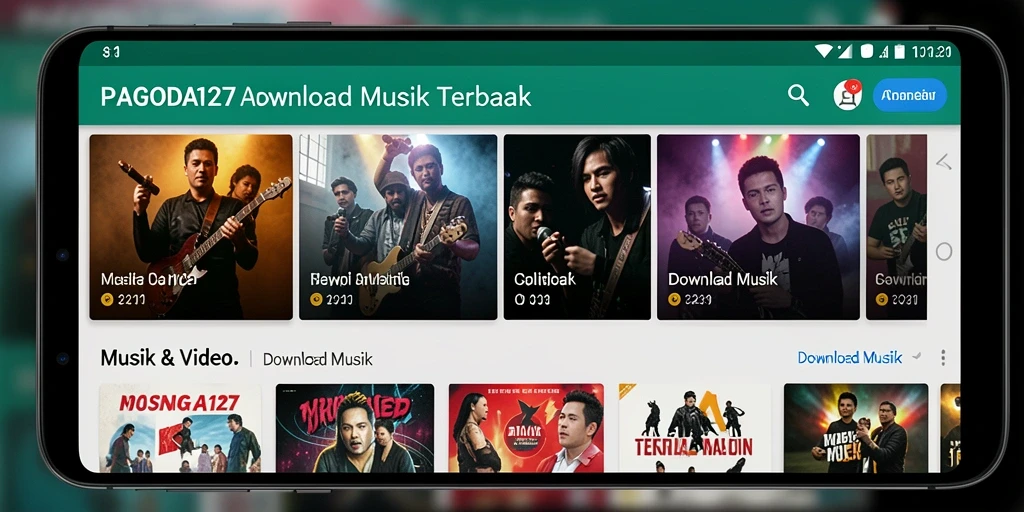 Antarmuka aplikasi Download Musik PAGODA127 yang intuitif dan menarik.