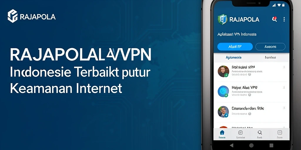 Tampilan antarmuka RAJAPOLA yang sederhana dan aplikasi VPN yang fungsional.