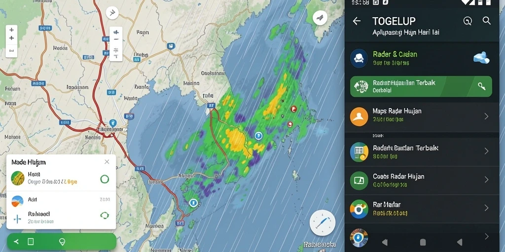 Antarmuka radar hujan TOGELUP menampilkan data cuaca secara jelas.